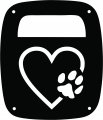 Jeeptails Valentine Heart With Paw Design Tail Lamp Light Covers For Jeep Wrangler Tj And Yj Black Set Of 2 