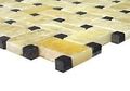 Honey Onyx Basketweave With Black Marble Tile Premium Polished 12 In X Modern Rectangular Mosaic Tiles 3 8 Thickness 