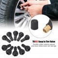 Fydun 10pcs Tr412 Tire Valve Stem Brass Snap In Tyre Rubber Short Black For Tubeless 6 5mm Rim Holes On Standard Vehicle Tires