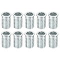 10pcs Threaded Inserts M10-1 5x25 Zinc Plated Carbon Steel Hex Socket Drive Screw-in Nut For Wood Working Tools And Accessories 