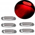 Ocpty Marker Lights 5pcs Side Red Kit Waterproof Surface Mounted Turn Signal Light Fit For Truck 4x4 Pickup Boats Trailer