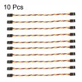 Uxcell 10pcs 23 5cm 3-pin Male To Twisted Servo Extension Cable Cord Connectors 22awg 60-cores Wire For Rc Futaba Jr