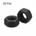 Uxcell 5 16-24 Unf Hex Nuts Carbon Steel Grade 8 Black Oxide Hexagon Nut For Screw Bolt 20 Of Pack
