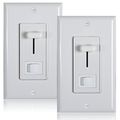 Maxxima 3-way Single Pole Dimmer Electrical Light Switch 600 Watt Max Led Compatible Wall Plate Included 2 Pack 