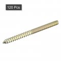 Uxcell M6x80mm Hanger Bolts 120pcs Double Ended Thread Dowel Screws For Wood Furniture Connecting