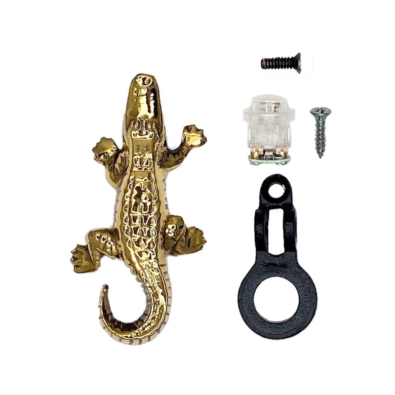 Alligator Doorbell Ringer Brass