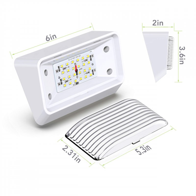 Rv Exterior Porch Utility Light 12v 280 Lumen Lighting Fixture Replacement For Rvs Trailers Campers And 5th Wheels White Base