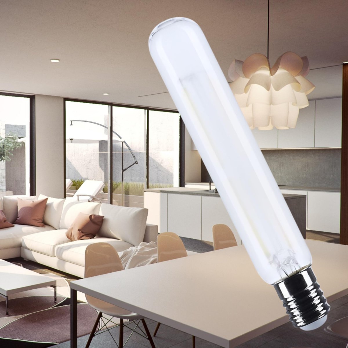 T6 5 Led Light Bulb 4w E17 Intermediate Base 5000k Natural White 360 Lumens 92 Cri Dimmable Wet Rated Ip65 Enclosed Fixture