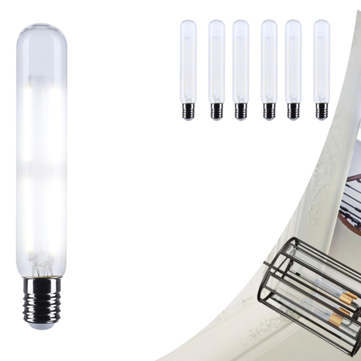 T6 5 Led Light Bulb 4w E17 Intermediate Base 5000k Natural White 360 Lumens 92 Cri Dimmable Wet Rated Ip65 Enclosed Fixture