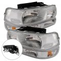 Ocpty Headlight Assembly Pair Replacement For 99-02 Chevy Silverado 2500 01-02 Hd 3500 00-06 Suburban 1500 Tahoe