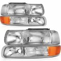Ocpty Headlight Assembly Pair Replacement For 99-02 Chevy Silverado 2500 01-02 Hd 3500 00-06 Suburban 1500 Tahoe