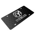 Ram Hemi Dual Logo 3d On Pattern Black Aluminum License Plate Official Licensed 11 88 In X 6