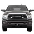 Ram Hemi Dual Logo 3d On Pattern Black Aluminum License Plate Official Licensed 11 88 In X 6