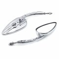 Httmt Mt383a- Motorcycle Chrome Skull Side Mirrors Compatible With 1984 And Up H-d Softtail Slim Fat Boy Heritage Softail