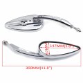 Httmt Mt383a- Motorcycle Chrome Skull Side Mirrors Compatible With 1984 And Up H-d Softtail Slim Fat Boy Heritage Softail