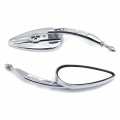 Httmt Mt383a- Motorcycle Chrome Skull Side Mirrors Compatible With 1984 And Up H-d Softtail Slim Fat Boy Heritage Softail