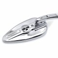 Httmt Mt383a- Motorcycle Chrome Skull Side Mirrors Compatible With 1984 And Up H-d Softtail Slim Fat Boy Heritage Softail