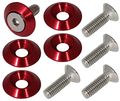 Uinversal 5 Piece Jdm Red Billet Aluminum Engine Bay Dress Up Kit M6 X 20mm Fender Washer 