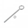 Uxcell M6x90mm Eye Hooks Screws Bolts Kit 5pcs Carbon Steel Hanger Eyelet Screw With Hex Nuts For Metal Hook Wood Terminal Ring