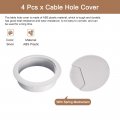 Uxcell 4pcs Cable Hole Cover 2 Inch 50 Mm Abs Desk Wire Cord Grommet For Office Pc Organizer Silver Tone