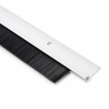 Uxcella Door Bottom Sweep White Aluminum Alloy W 0 8-inch Black Pp Silicone Soft Brush 39-inch X 1 7-inch