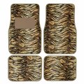 C P R New Animal Print Tiger Floor Mat Set With Vinyl Heel Pad Universal 4pc For Cars Trucks Suvs Tiger 