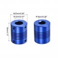 Uxcell 1pcs 10mm To 12mm Aluminum Alloy Shaft Coupling L30xd25 Flexible Coupler With Screws For Encoders And Motors Blue