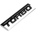 Chrome Finish Metal Emblem Turbo Badge Black Letter