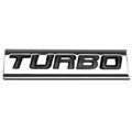 Chrome Finish Metal Emblem Turbo Badge Black Letter