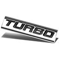 Chrome Finish Metal Emblem Turbo Badge Black Letter