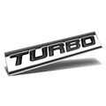 Chrome Finish Metal Emblem Turbo Badge Black Letter