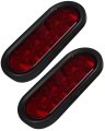 2 Pcs 6 In 10 Led Oval Trailer Tail Lights Red Waterproof Brake Turn Signal And Clearance Side Marker For Chevrolet Silverado 