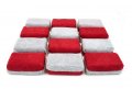 Autofiber Thick Saver Applicator Terry Ceramic Coating Sponge 12 Pack With Plastic Barrier To Reduce Product Waste Red Gray 