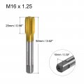 Uxcell Metric Machine Thread Milling Tap M16 X 1 25 H2 Titanium Coated Ti-coated High Speed Steel 4 Straight Flutes Screw