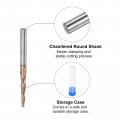 Uxcell Tapered Ball Nose End Mill Tisin Coated Solid Carbide 2 Flute Spiral Milling Cutter 1mm Radius 2mm Diameter 4mm Shank