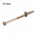 Uxcell M6 X 100mm Half Thread Furniture Bolts Nut Set Hex Socket Screw With Barrel Nuts Phillips-slotted Zinc Plated 20 Sets