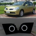 Auptech Led Angel Eyes Drl H11 55w Bulbs Fog Lights 4300k Yellow Color For Nissan Tiida 2005 2006 2007