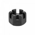 Uxcell M14x1 5mm Hexagon Slotted Nut Grade 4 8 Carbon Steel Hex Castle Nuts Black 5pcs