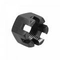 Uxcell M14x1 5mm Hexagon Slotted Nut Grade 4 8 Carbon Steel Hex Castle Nuts Black 5pcs