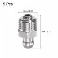 Uxcell 201 Stainless Steel Straight Grease Fitting M10 X 1mm Thread Hydraulic Accessories 5pcs