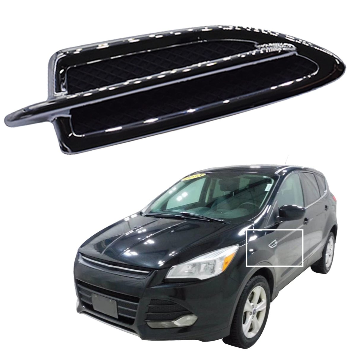 Front Vent Moulding Left Drivers Chrome Trim Replacement For 2013-2015 Escape Cj5z16228aa Fo1266100