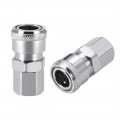 Air Tool Pressure Washer Adapter High Flow Hose Coupler 1 4pt Female Quick Connect Socket 2pcs 