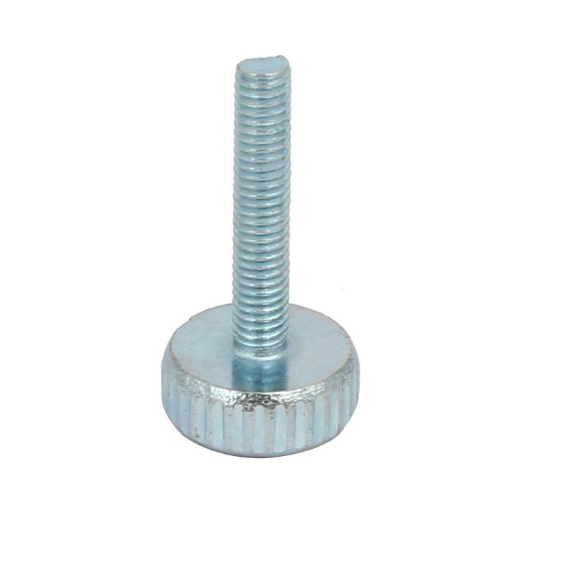 A M3x16mm Knurled Head Flat Point Fully Threaded Thumb Screws Fastener 15pcs