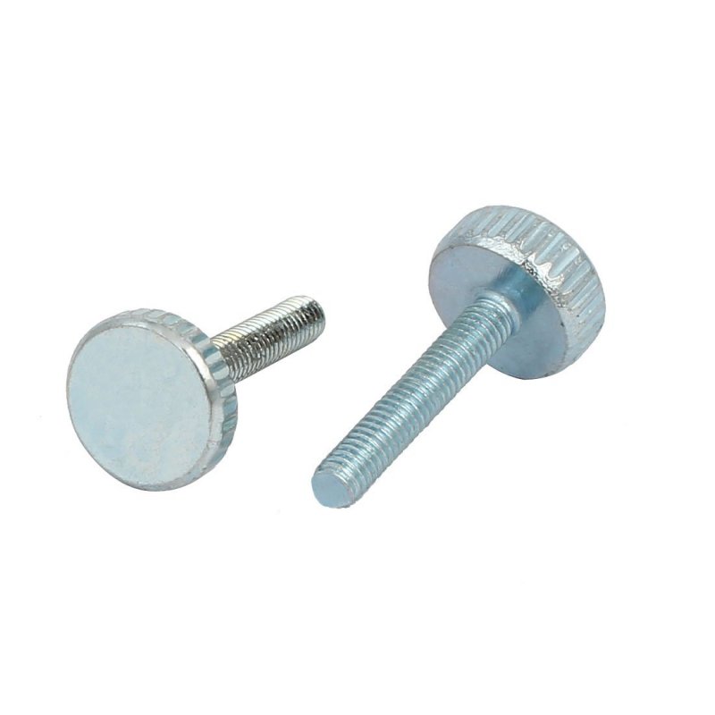 A M3x16mm Knurled Head Flat Point Fully Threaded Thumb Screws Fastener 15pcs