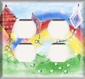 Snazzyswitch Decorative Outlet Cover Plate Rainbows And Kites 2 Double Duplex Receptacle 