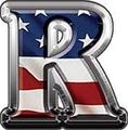 Reflective American Flag Letter R 