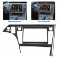 Qiilu 7pcs Car Navigation Panel Trimbon Fiber Center Console Dashboard Cover Gps Display Frame Car Interior Decoration Fit For