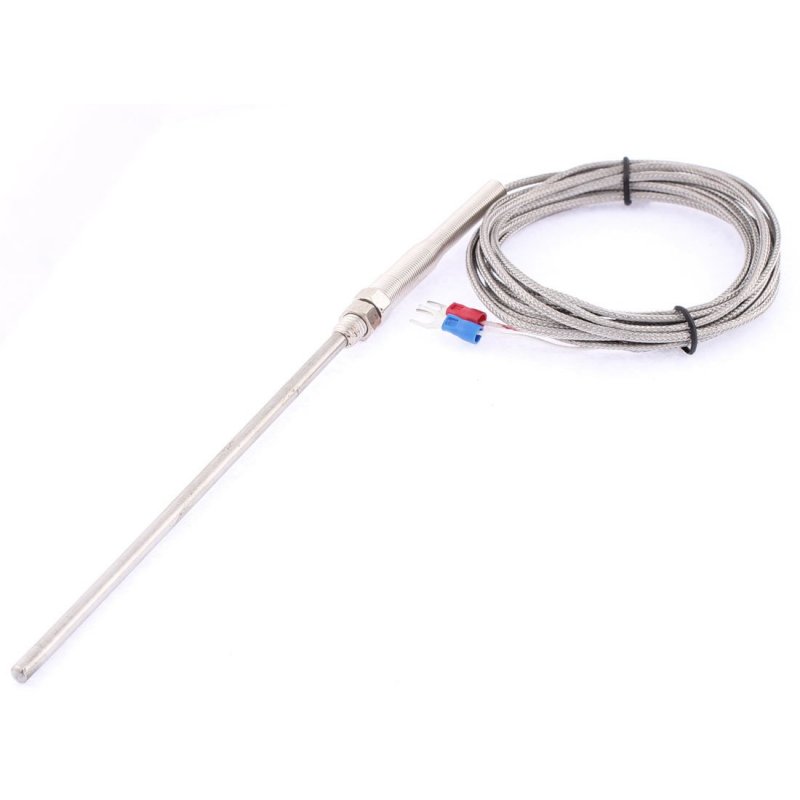 K Type Thermocouple Temperature Control Sensor 0 To 400 Degrees Celsius 15 Cm Probe 3 M Length With Fiberglass Insulation And