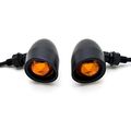 2pcs Black Heavy Duty Motorcycle Turn Signals Bulb Indicators Blinkers Lights