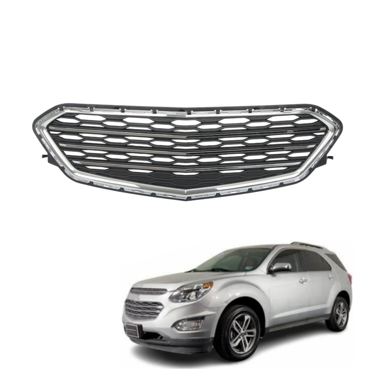 Chrome Front Lower Grille Replacement For Equinox 2016 2017 Fashion Silver White Mesh Grill With Housing Ls Lt Premier Ltz